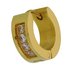 Gold Coloured Stainless Steel Cubic Zirconia Hoop Earring