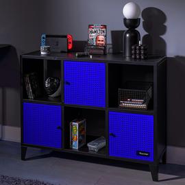 X Rocker Mesh-Tek Wide 6 Cube Storage Unit - Blue and Black