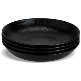 Habitat Black Textured Picnic Bowls – set of 4