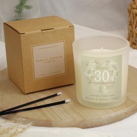 Personalised Message 30th Wedding Anniversary Candle Jar