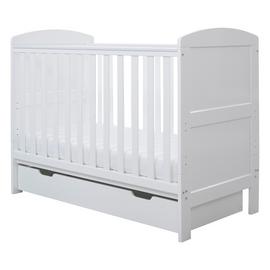 Ickle Bubba Coleby Mini Cot Bed and Drawer– White