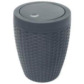 Addis Rattan Bathroom Bin - Charcoal