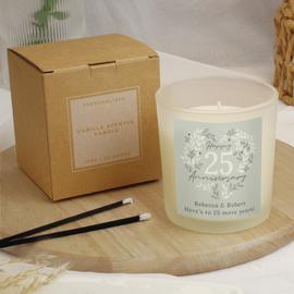 Personalised Message 25th Wedding Anniversary Candle Jar