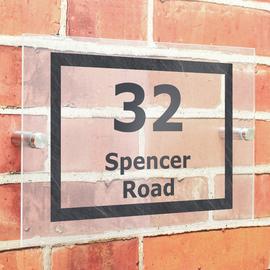 Personalised Message Marble Acrylic House Sign