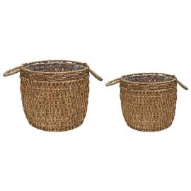 Ivyline Lined Seagrass Basket - Natural