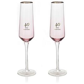 Amore by Juliana Set of 2 40th Anniversary Flute Glasses