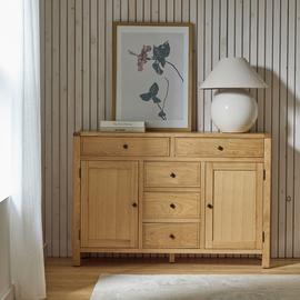 Habitat Finchley 2 Door 5 Drawer Sideboard - Natural