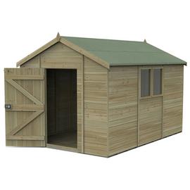 Forest Timberdale 2 Clear Windows Apex Shed - 12 x 8ft