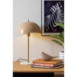 Present Time Cast Iron Waved Dome Table Lamp - Soft Brown