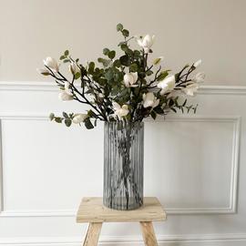 Ivyline Daphne Ribbed Glass Vase - Clear