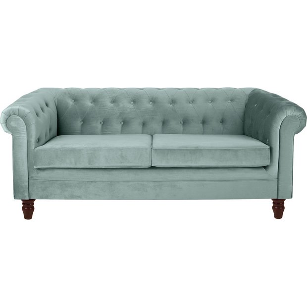Buy Heart of House Chesterfield 3 Seater Fabric Sofa Duck Egg at