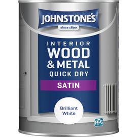 Johnstone's Quick Dry Satin Paint 1.25L - Brilliant White