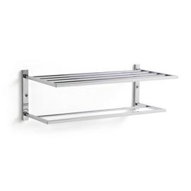 Habitat Wall Mounted Towel Rail and Shelf - Chrome