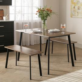 Argos Home Railo Walnut Dining Table & 2 Walnut Benches