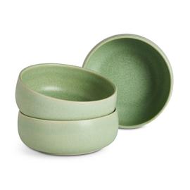 Habitat 3 Piece Reactive Stoneware Nibble Bowls - Green