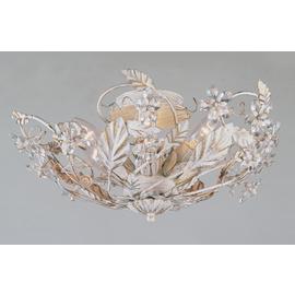 Impex Trapani Metal Bead Flush Ceiling Light - White