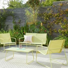 Habitat Cali 4 Seater Metal Patio Set - Yellow