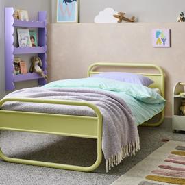 Habitat Kids Rory Curved Single Metal Bed Frame -Yellow