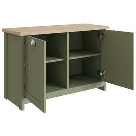 GFW Lancaster 2 Door Shoe Storage Cabinet - Green & Oak