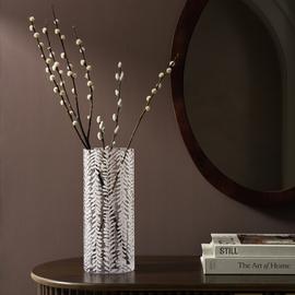 Habitat Etched Floral Glass Vase - Clear