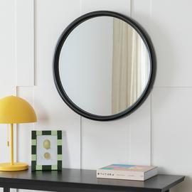 Habitat Black Round Wall Mirror - 60x60cm