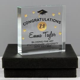 Personalised Message Graduation Crystal Token Ornament