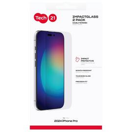 Tech21 iPhone 16 Pro Glass Screen Protector Twinpack