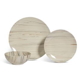 Habitat Marble Slip 12 Piece Stoneware Dinner Set - Cream