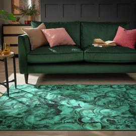 Habitat Malaki Print Green Flatweave Rug - 120X170cm