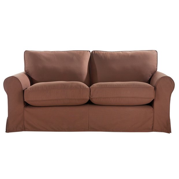 Buy HOME Charlotte 3 Seater Fabric Sofa with Loose Cover Choc at