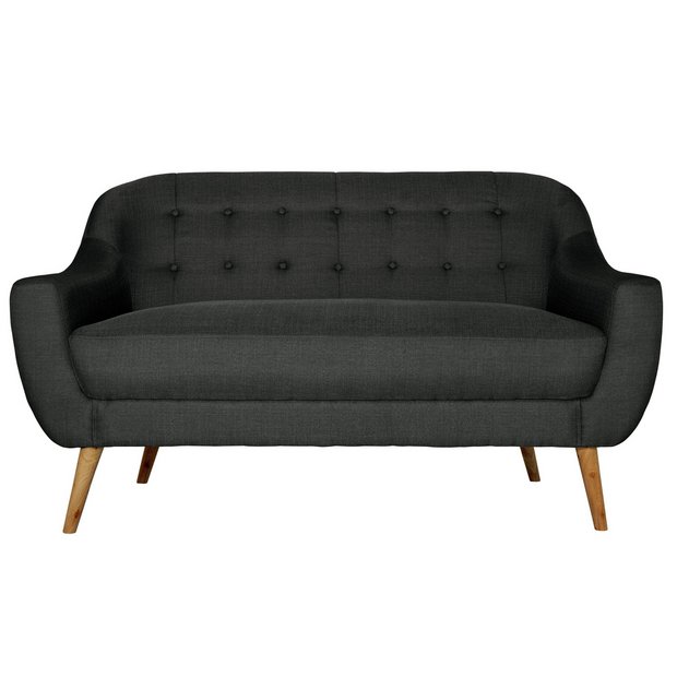 Buy Hygena Lexie Retro 2 Seater Fabric Sofa Grey at Argos.co.uk