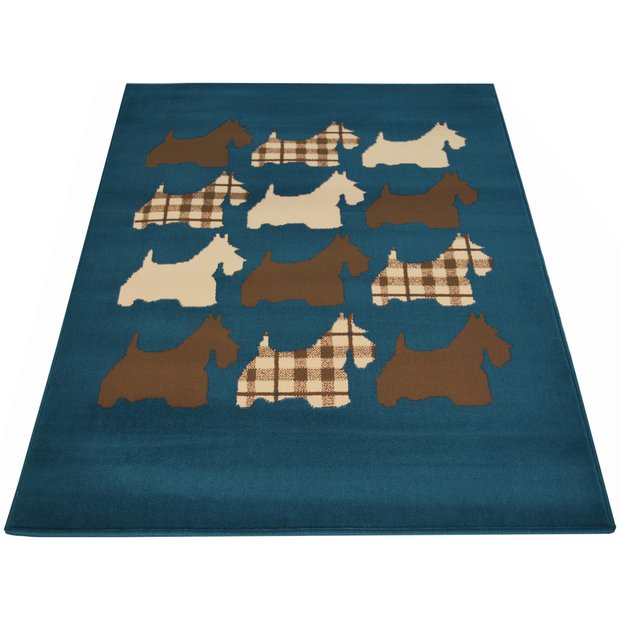 Buy Scottie Dog Rug 160x230cm Teal at Argos.co.uk Your Online