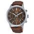 Pulsar Mens Brown Leather Strap Chronograph Watch