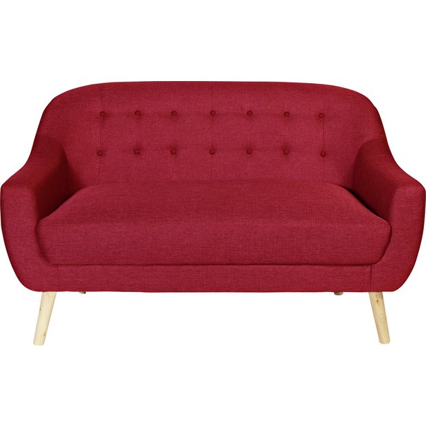 Buy Hygena Lexie Retro 2 Seater Fabric Sofa Poppy Red at Argos.co.uk