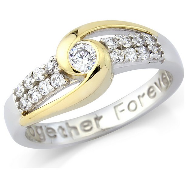 Buy Gold Plated Silver 'together Forever' Ring - T At Argos.co.uk 