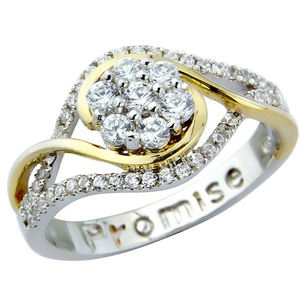 Buy Sterling Silver Stone Set 'Promise' Dress Ring T at Argos.co.uk