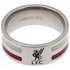 Stainless Steel Liverpool Striped Ring - Size U
