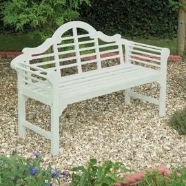 Lutyens Style Hardwood Garden Bench - White