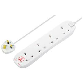 Masterplug 4 Socket 1m Surge Protected Extension Lead