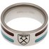 Stainless Steel West Ham Striped RingSize R