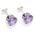 Sterling Silver Lilac Cubic Zirconia Stud Earrings8mm.