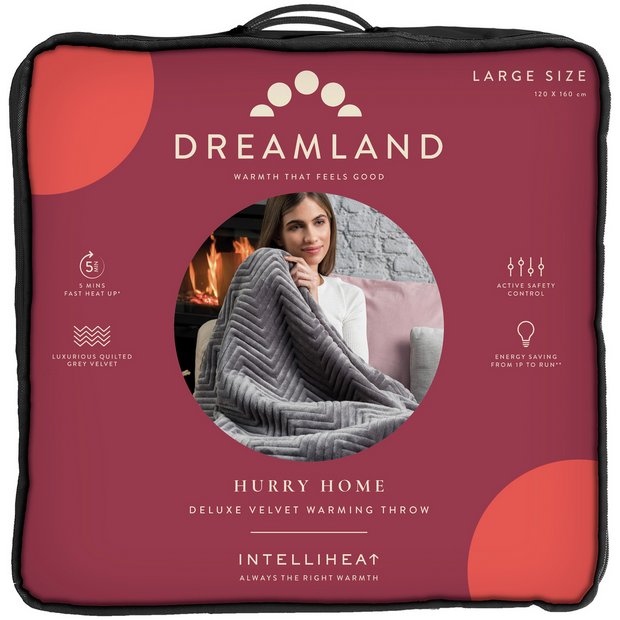 Buy Dreamland Intelliheat Deluxe Velvet Heated Throw Large