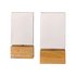 HOME Pair of Light Wood Finish Table Lamps - Cream