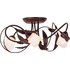 HOME Elana 3 Light Semi Flush Ceiling Fitting - Chocolate