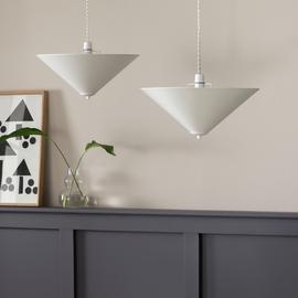 Argos Home Set of 2 Cream Conical Lampshades - 40cm