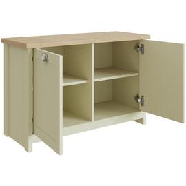 GFW Lancaster 2 Door Shoe Storage Cabinet - Cream & Oak