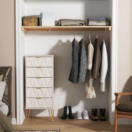 Livara  Shimmer 5 Drawer Tallboy - Beige