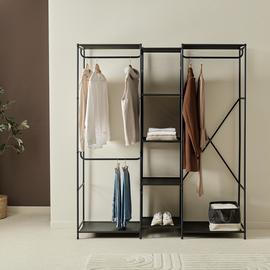 Argos Home Spencer 3 Rail 6 Shelf Wardrobe - Black
