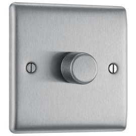 BG Single 2 Way Dimmer Switch - Brushed Stainless Steel