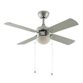 Argos Home Ceiling Fan - Chrome & Grey
